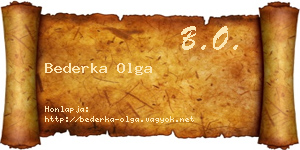Bederka Olga névjegykártya